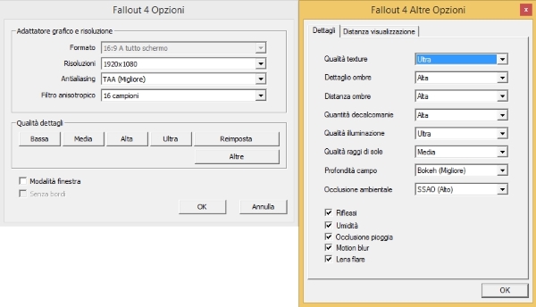 Fallout 4 opzioni grafiche
