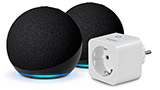 Offerta anticipata Black Friday: 2 Echo Dot 5a. Gen con lampadina Philips Hue o presa smart, ideale per regalo!