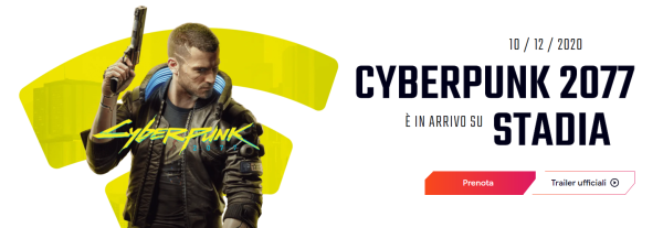 Stadia Premiere Edition gratuito con l'acquisto di Cyberpunk 2077
