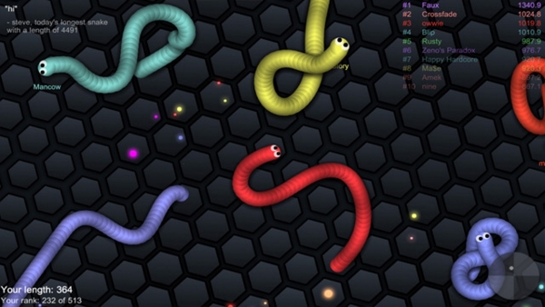 Slither.io ora fra le sei app più popolari